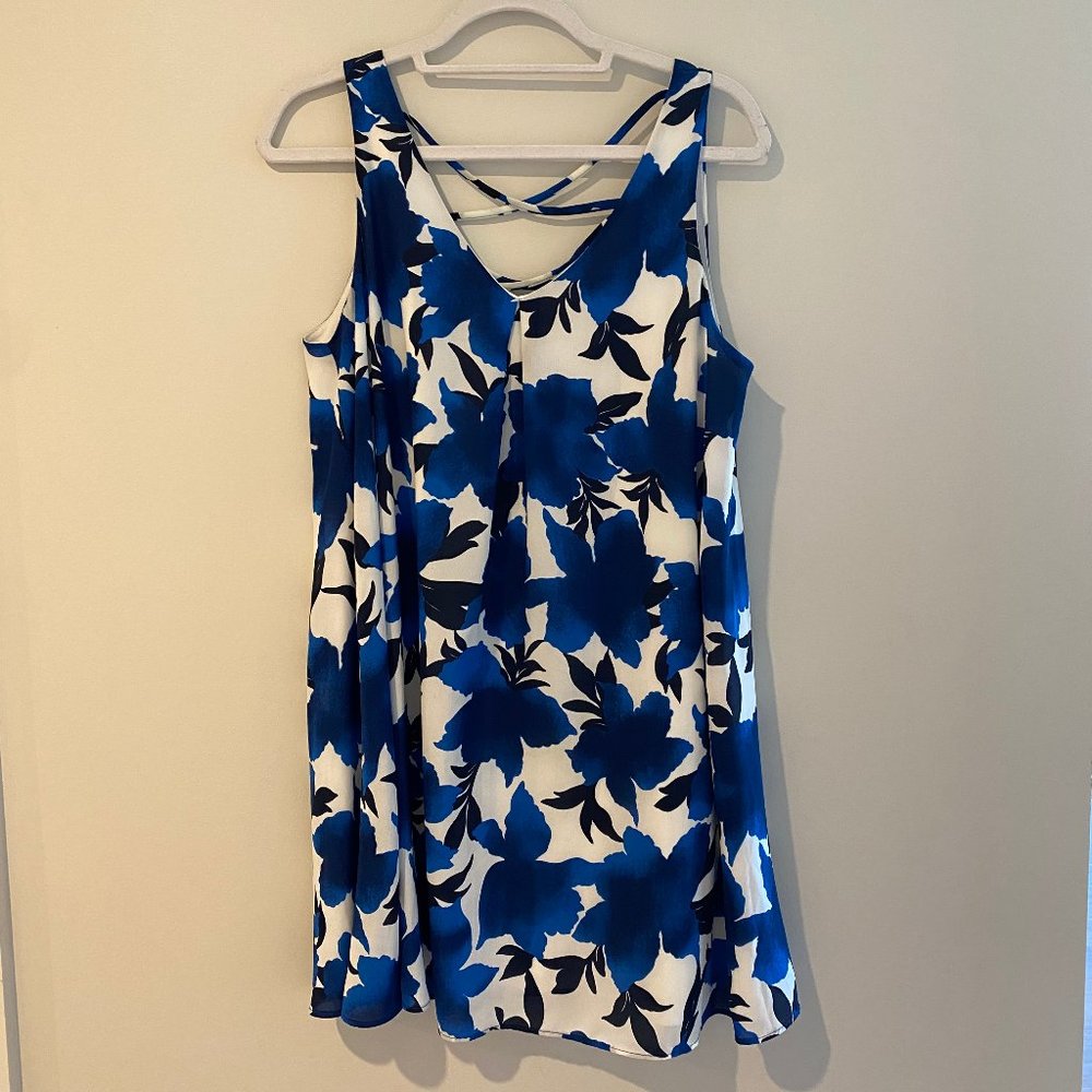 Aqua Floral Dress Large